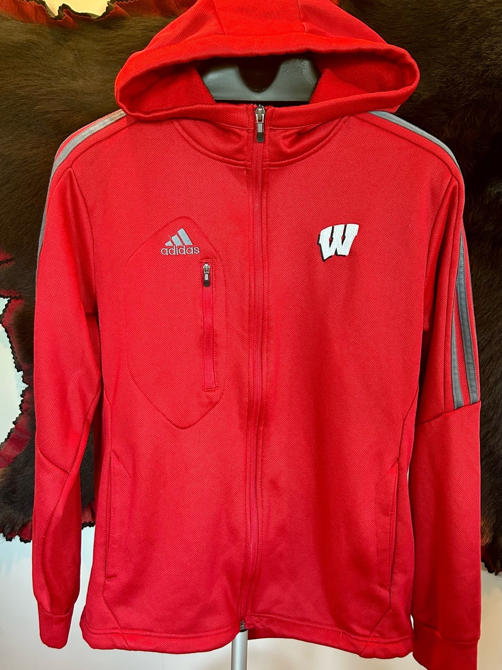 Adidas Wisconsin Badgers NCAA Hooded Zip Jacket